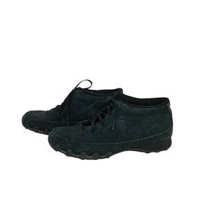 Skechers Shoes Women's 8.5 M Black Bikers High Top Sneakers Leather Lace Up